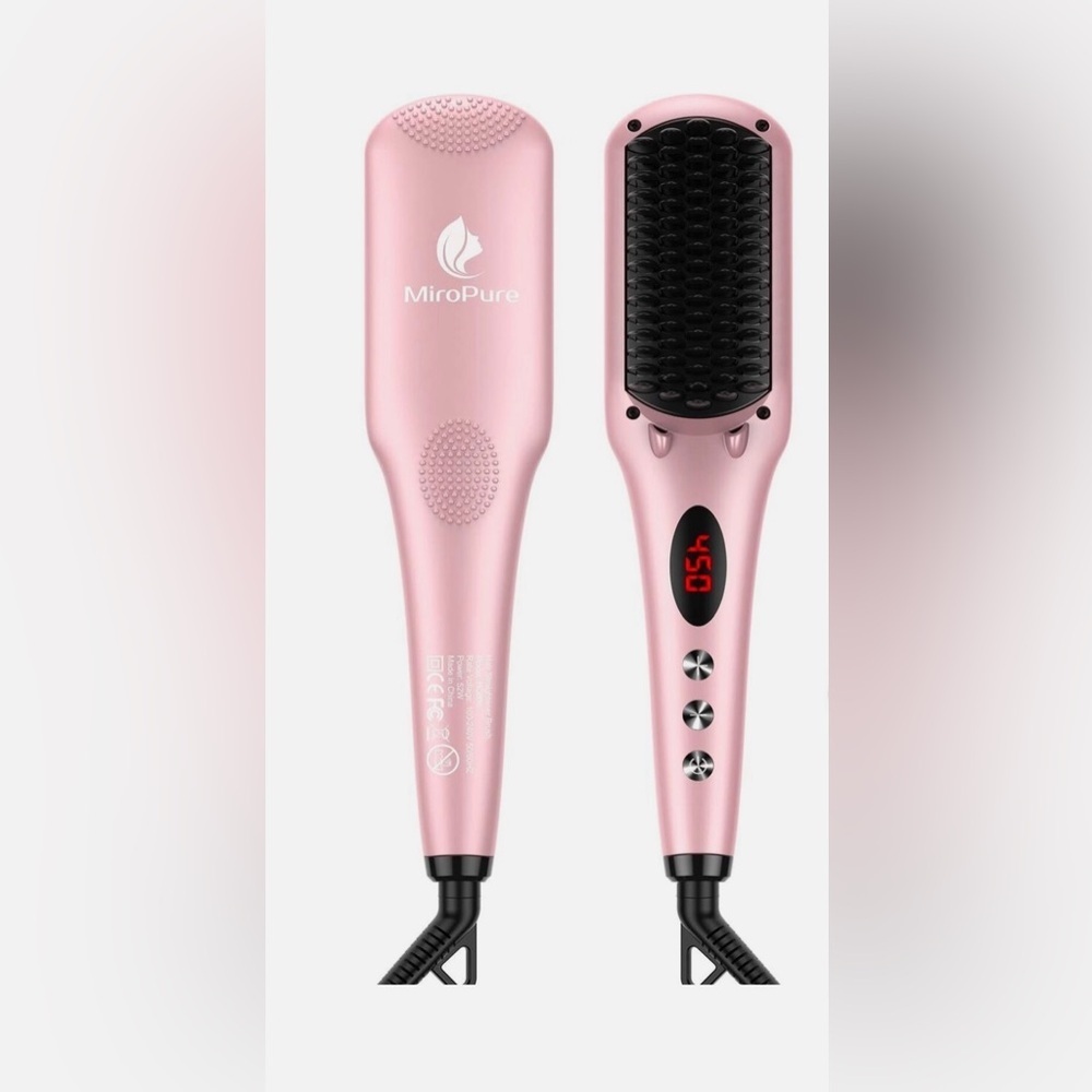 S102 Ionic Heat Straightening Hair Brush By MicoPure NEW PINK